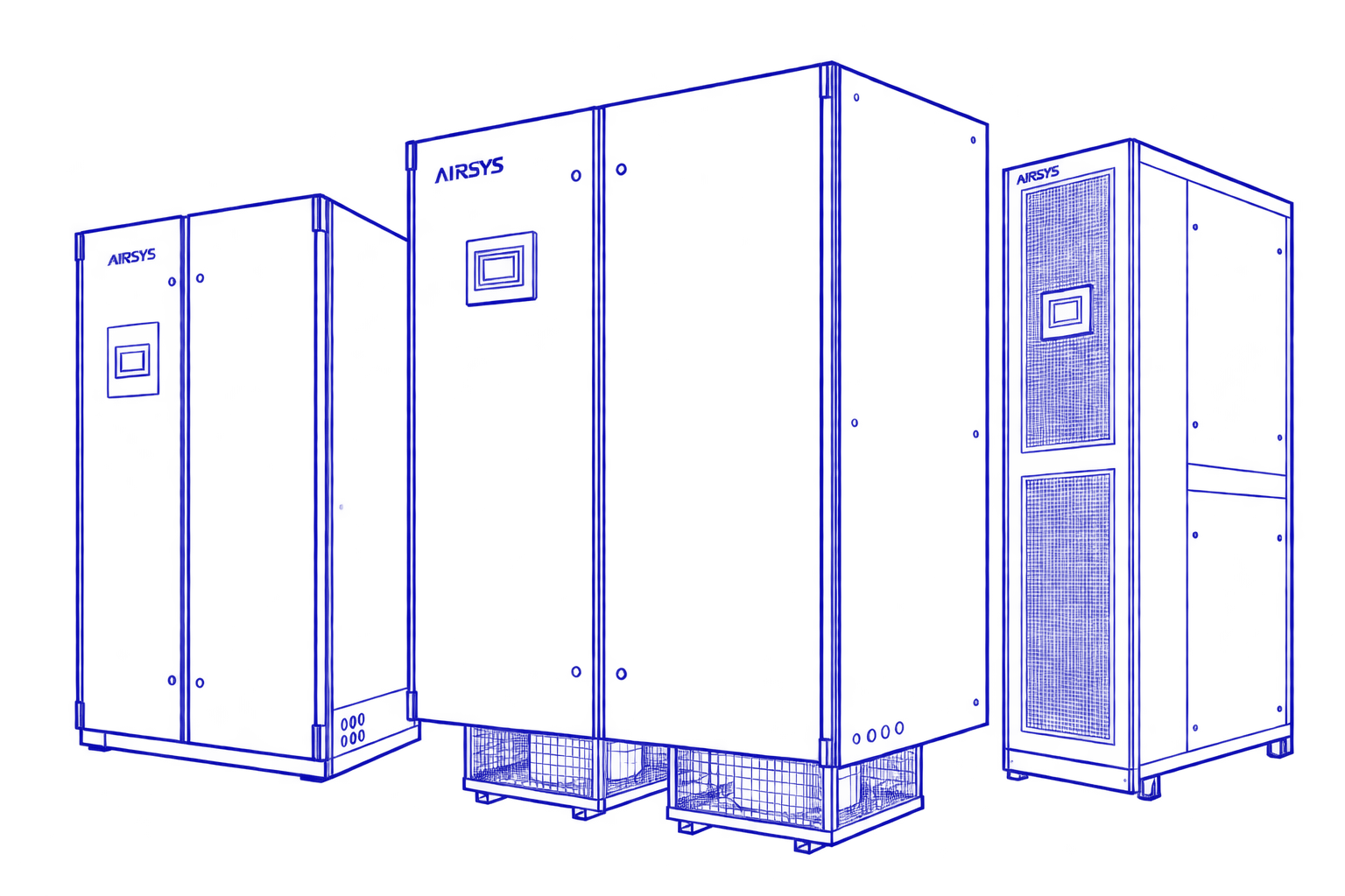 Контурные изображения кондиционеров AIRSYS: Optima, CyberCool и ChillRow